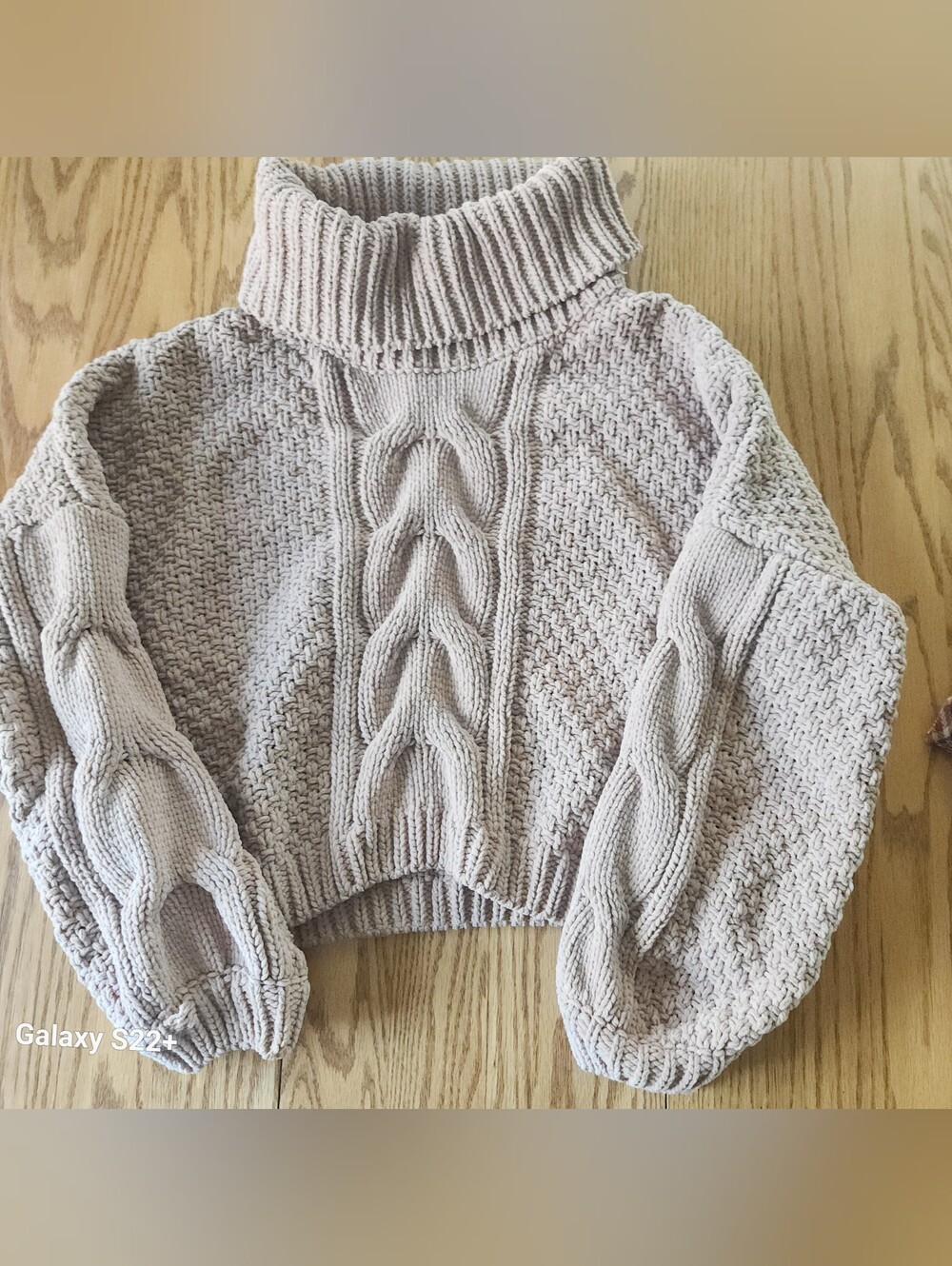 S37 Alter'd State Cozy Cable Knit Turtleneck Sweater - Cream Crop Style